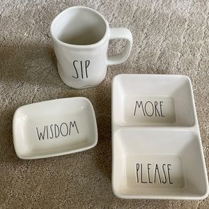 Rae Dunn 3-piece Mug & Tray Bundle!